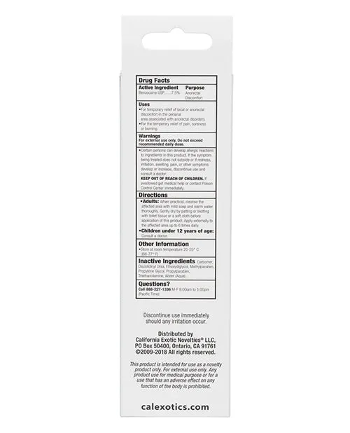 California Exotic Novelties Enhancers Tush Eze Desensitizing Gel 15 Oz
