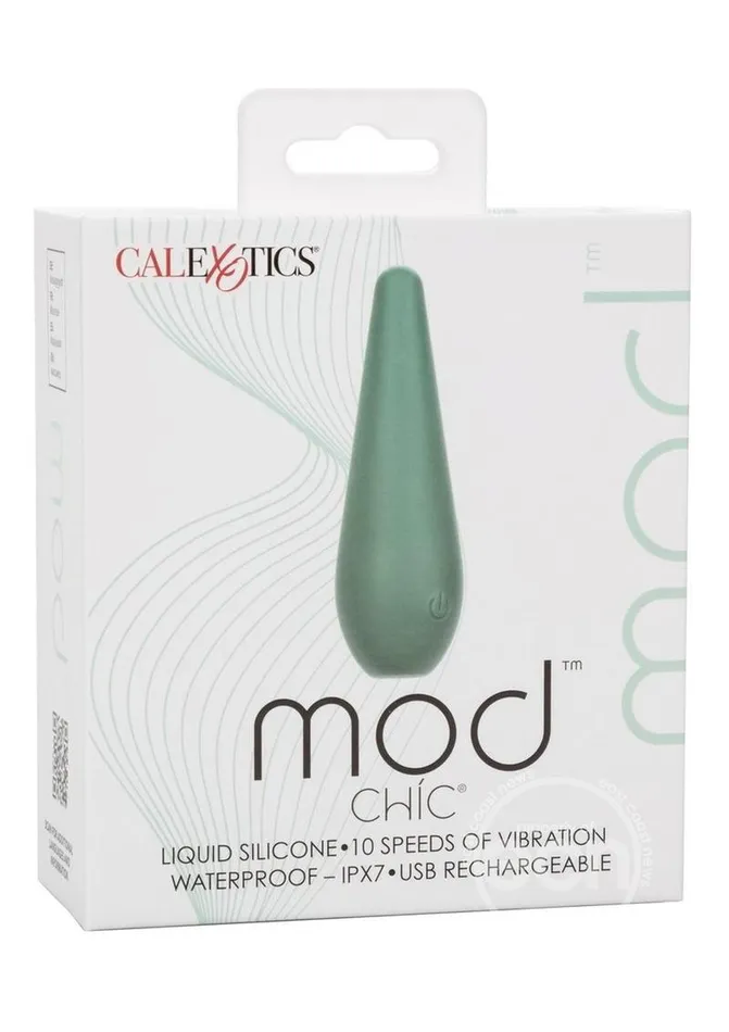 Mod Chic Rechargeable Silicone Vibrator Green Cal Exotics Female Sex Toys