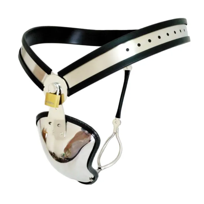 Male Sex Toys CHASTITY CAGE CO Male Stainless Steel Adjustable Chastity Belt