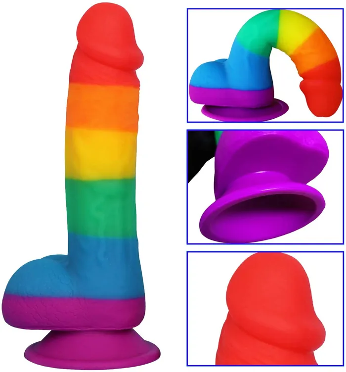 Lusty Age Dildos Rainbow Soft Big Realistic Silicone Dildo