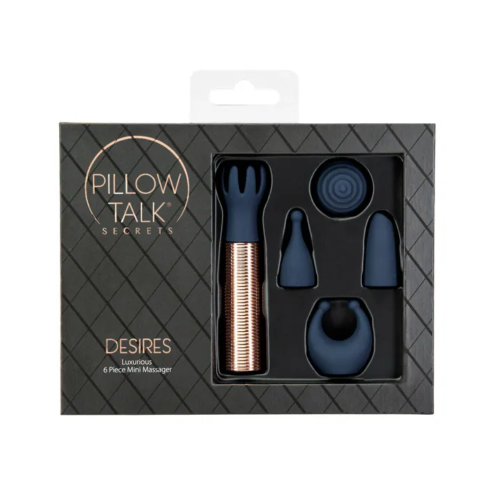 Pillow Talk Female Sex Toys Pillow Talk Secrets Desires 6Piece Mini Massager Set Navy