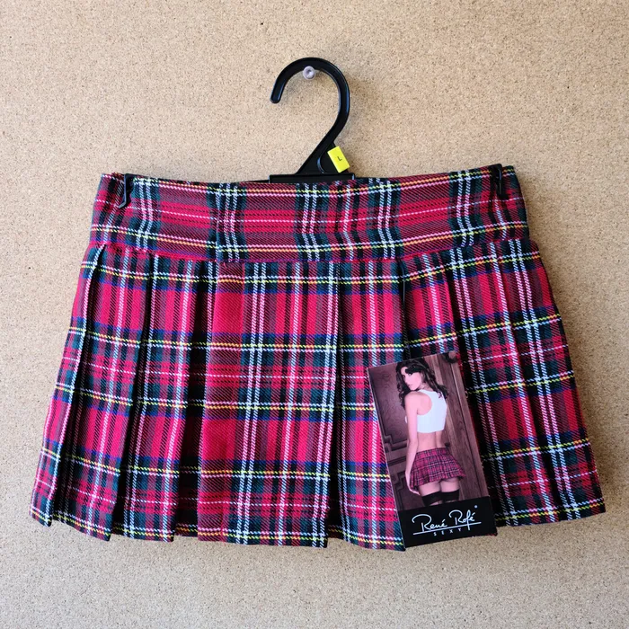 Rene Rofe Rene Rofe Schoolgirl Mini Skirt Red Small Medium Large Extra Large Mens Underwear