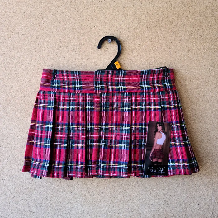 Rene Rofe Rene Rofe Schoolgirl Mini Skirt Red Small Medium Large Extra Large Mens Underwear