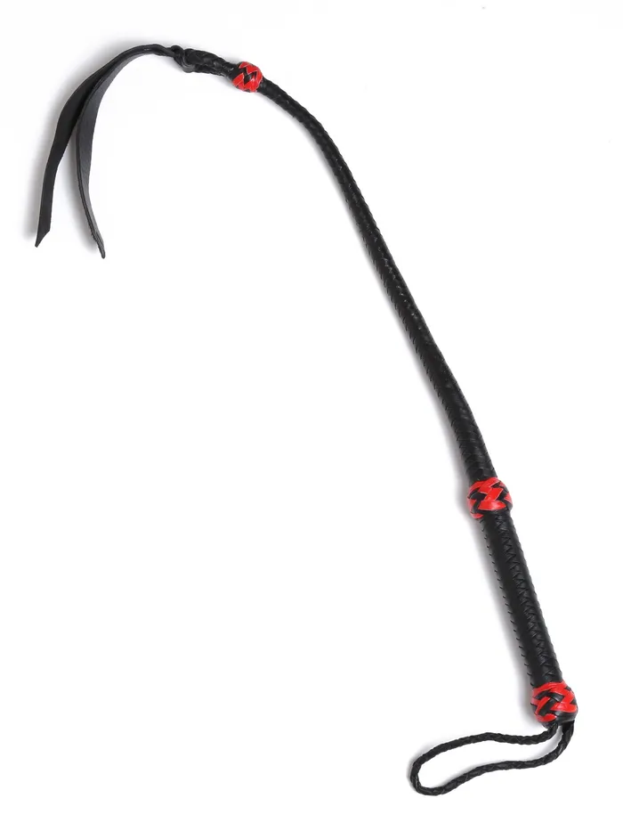 Restraints HonourSkintwocom Braided Leather SnakeTongued Hunter Whip