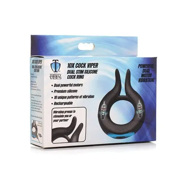 Trinity Vibes Male Sex Toys Trinity Men 10x Cock Viper Dual Stimulation Silicone Cock Ring Trinity Vibes Male Sex Toys Trinity Men 10x Cock Viper Dual Stimulation Silicone Cock Ring