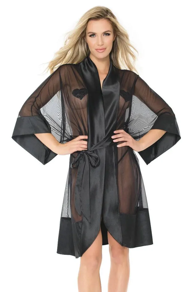 Coquette Coquette 20310 Sheer Kimono Black OS Anal