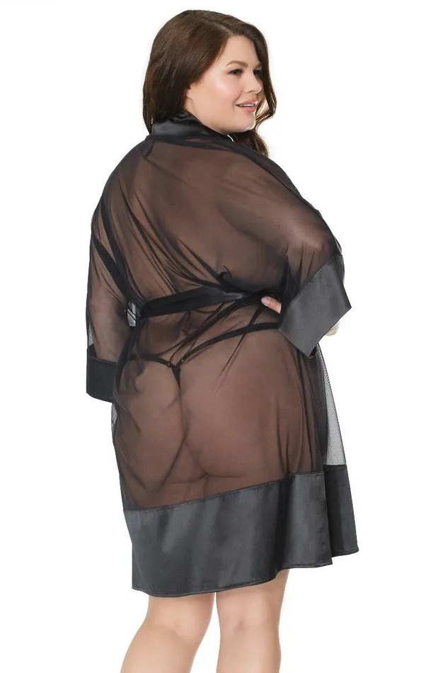 Coquette Coquette 20310 Sheer Kimono Black OS Anal