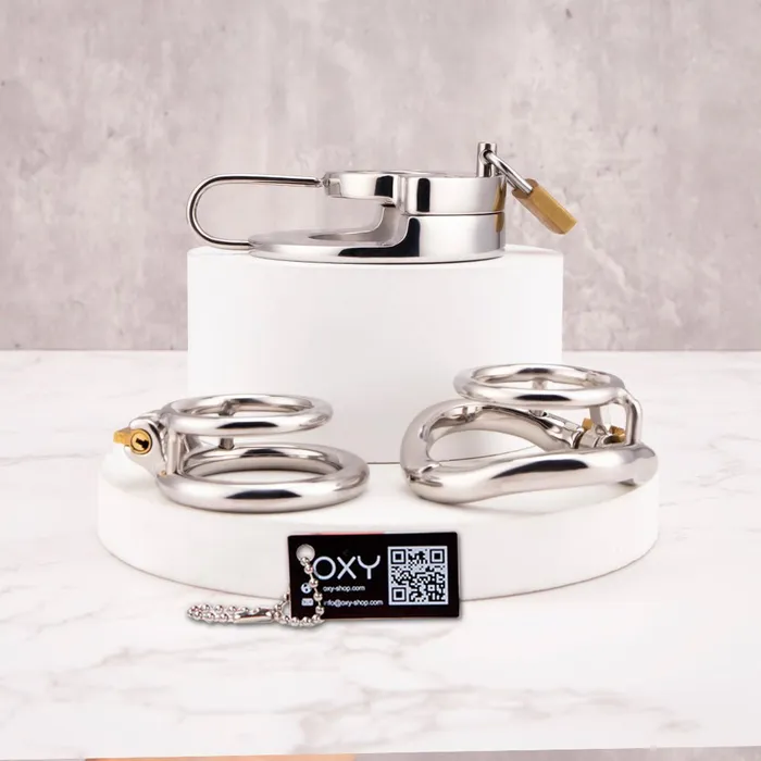 Oxyshop Male Sex Toys Chastity Training ring Flat Locking Double Cock ring