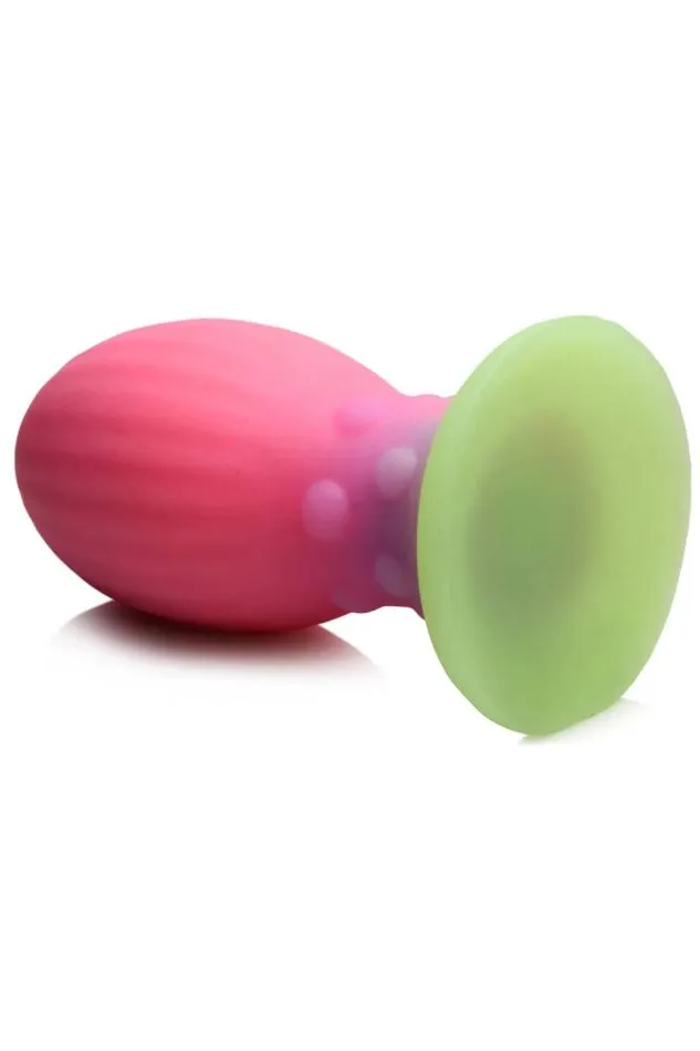 XR Brands Female Sex Toys XR Brands Creature Cocks XL Xeno Egg Glow In The Dark Silicone Egg Multicolour