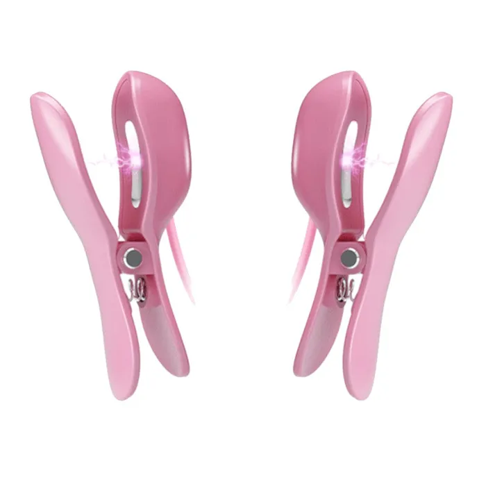 Vibrators Pink Vibrating Electro Clamps SetBest Lovegasm