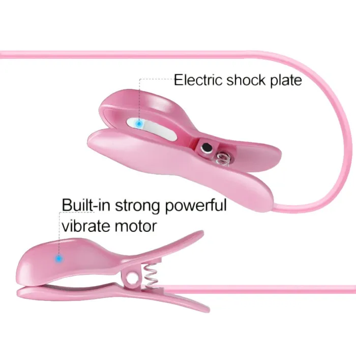 Vibrators Pink Vibrating Electro Clamps SetBest Lovegasm