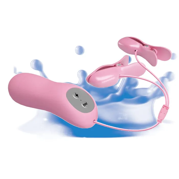 Vibrators Pink Vibrating Electro Clamps SetBest Lovegasm