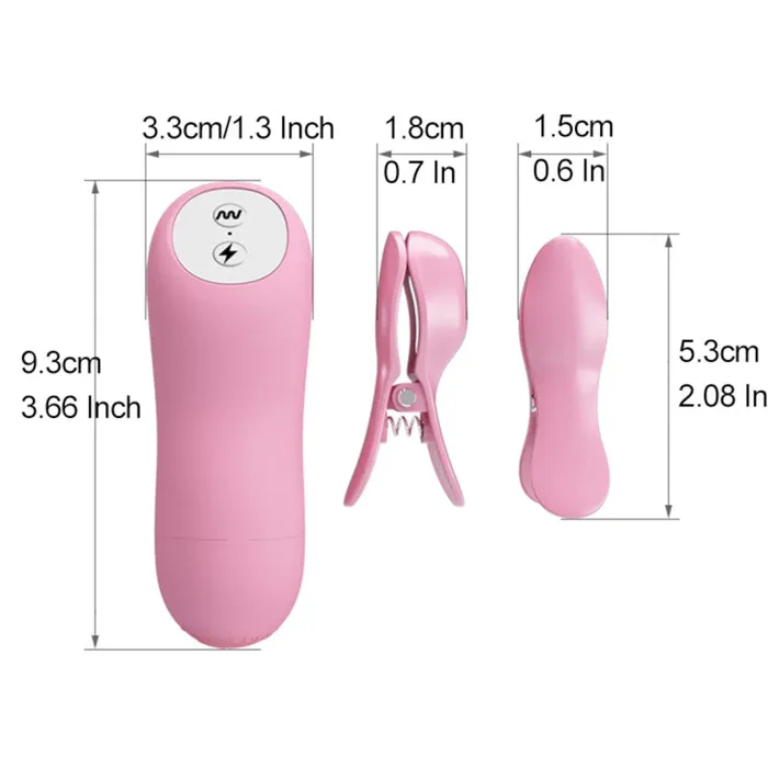 Vibrators Pink Vibrating Electro Clamps SetBest Lovegasm
