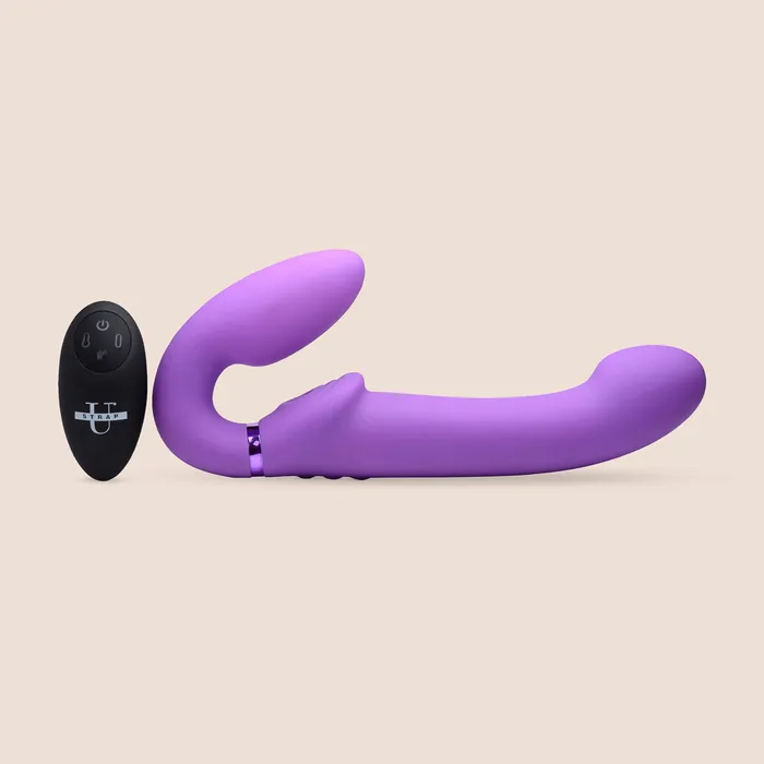 Female Sex Toys XR Brands GPulse Vibrating Strapless StrapOn vibrating and inflatable