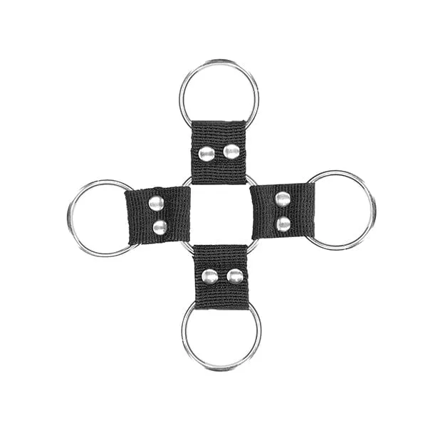 Shots Ouch Black and White BDSM Velcro Hogtie with Hand and Ankle Cuffs Black Shots Anal