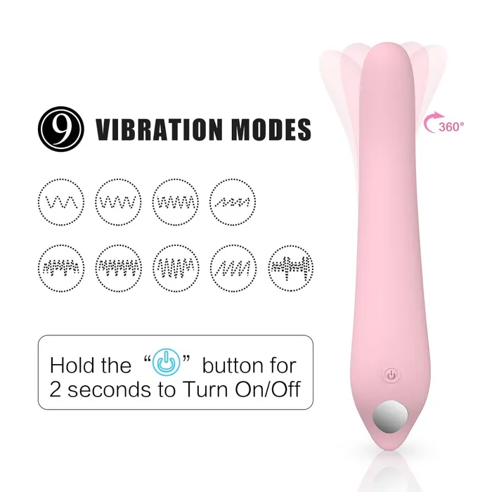 YOSPOSS Female Sex Toys 9 Rotating Vibrating Patterns Silicone GSpot Vibrator Tongue Licking
