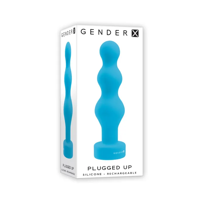 Evolved Anal Gender X Plugged Up Rechargeable Silicone Vibrating Beaded Plug Teal