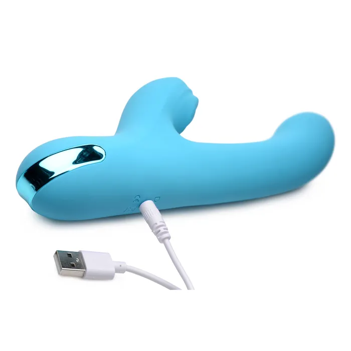 Inmi 5 Star Rabbit 13X Silicone Pulsing Vibrating Rabbit Teal Vibrators