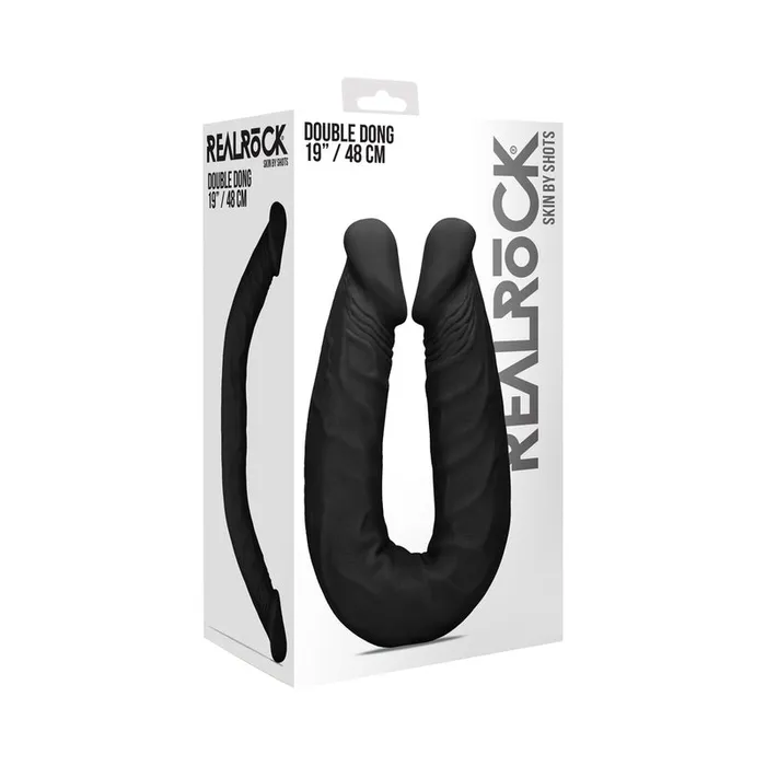 RealRock Skin Double Dong 18 in Flexible DualEnded Dildo Black Shots America LLC Dildos RealRock Skin Double Dong 18 in Flexible DualEnded Dildo Black Shots America LLC Dildos