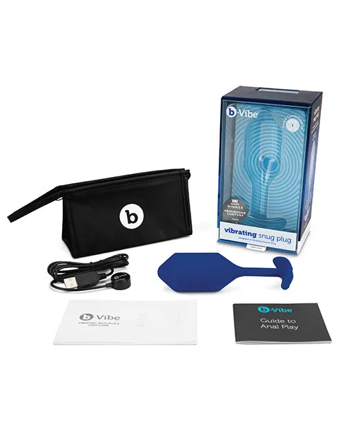 bVibe Vibrating Weighted Snug Plug XL 247 g Navy Open Desires Male Sex Toys