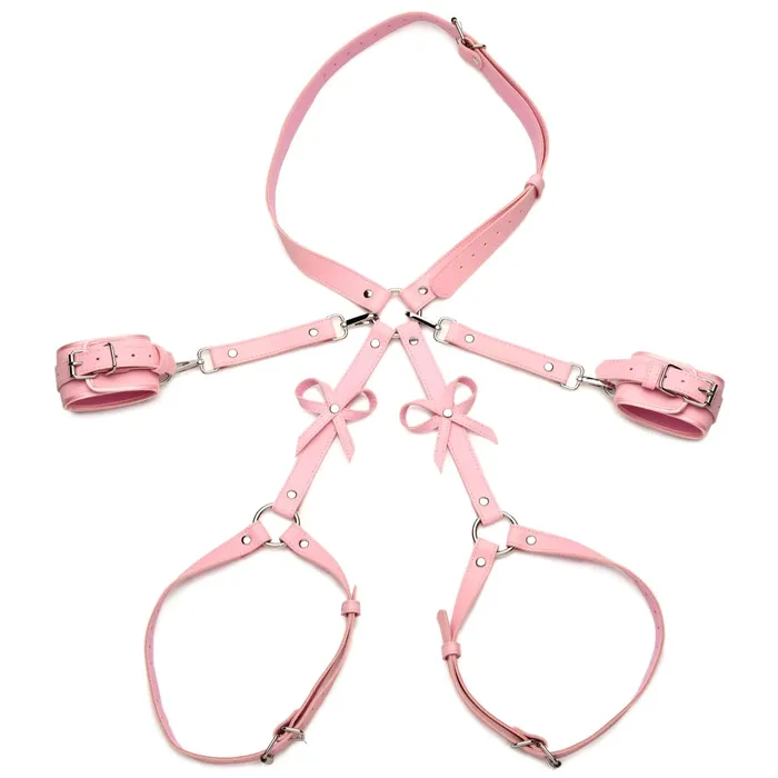 Couples Strict Strict Bondage Harness With Bows Pink XL2XL