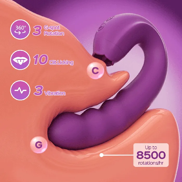 Female Sex Toys orgasmaide GSpot Vibrator With Rotating Head Vibrating Tongue