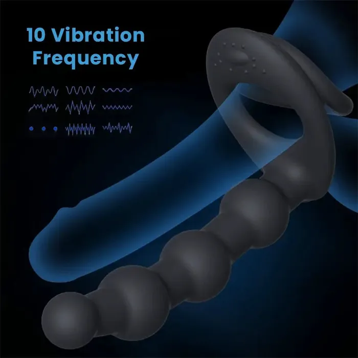 Inyarose Male Sex Toys Double Ring Pull Bead Locking Ring
