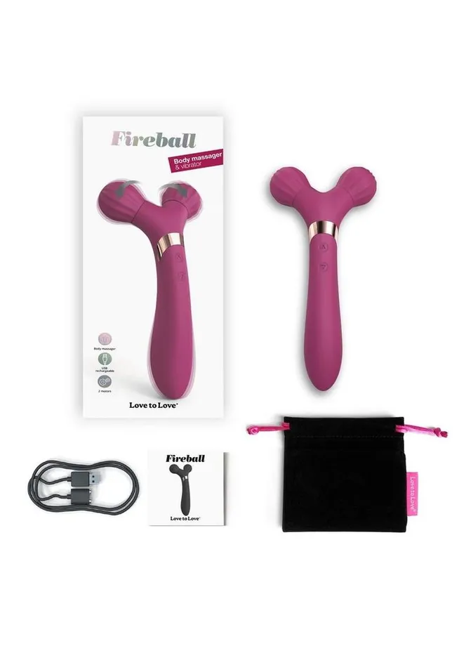 Love to Love Female Sex Toys Fireball Rechargeable Silicone Body Massager and Vibrator