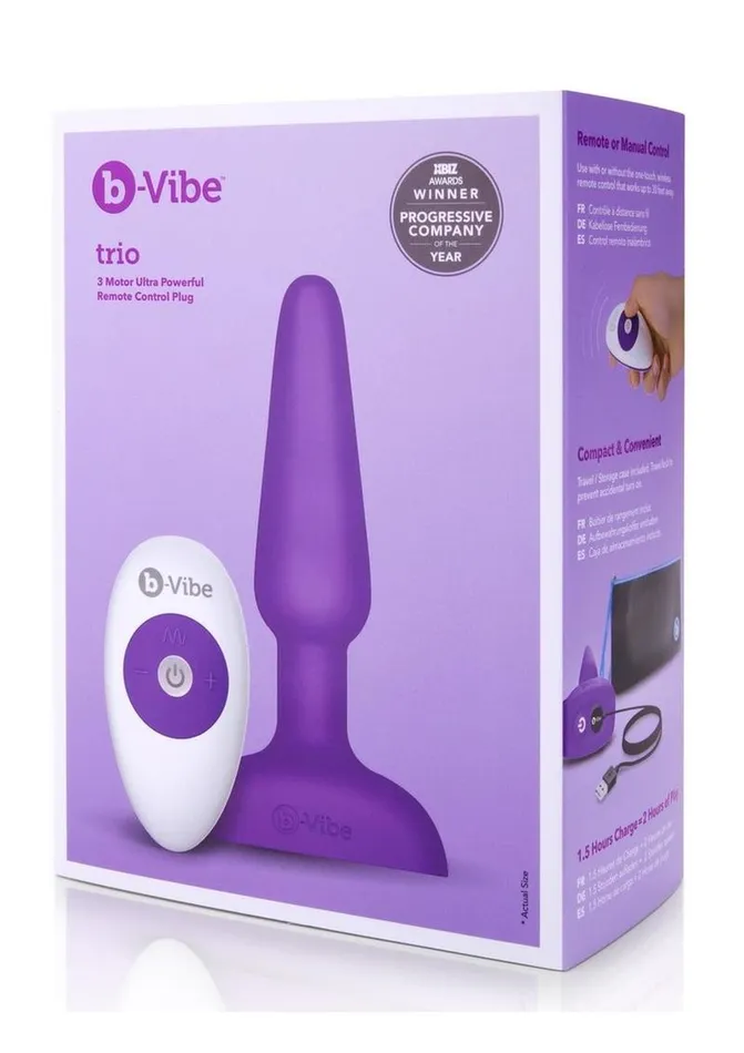 Male Sex Toys bVibe BVibe Trio Plug Rechargeable Silicone Anal Plug with Remote Control Male Sex Toys bVibe BVibe Trio Plug Rechargeable Silicone Anal Plug with Remote Control