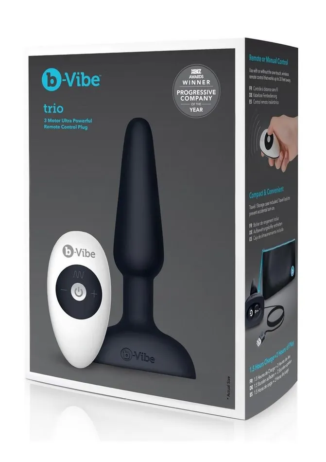 Male Sex Toys bVibe BVibe Trio Plug Rechargeable Silicone Anal Plug with Remote Control
