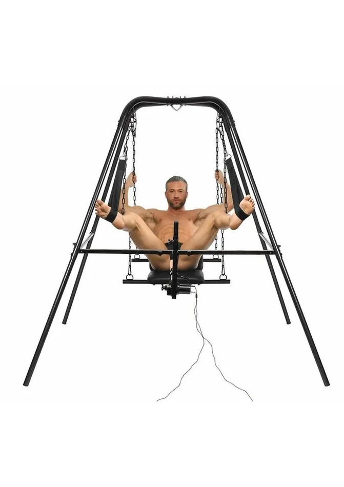 Master Series Female Sex Toys Master Series Throne Deluxe Adjustable Sling with Rechargeable Sex Machine