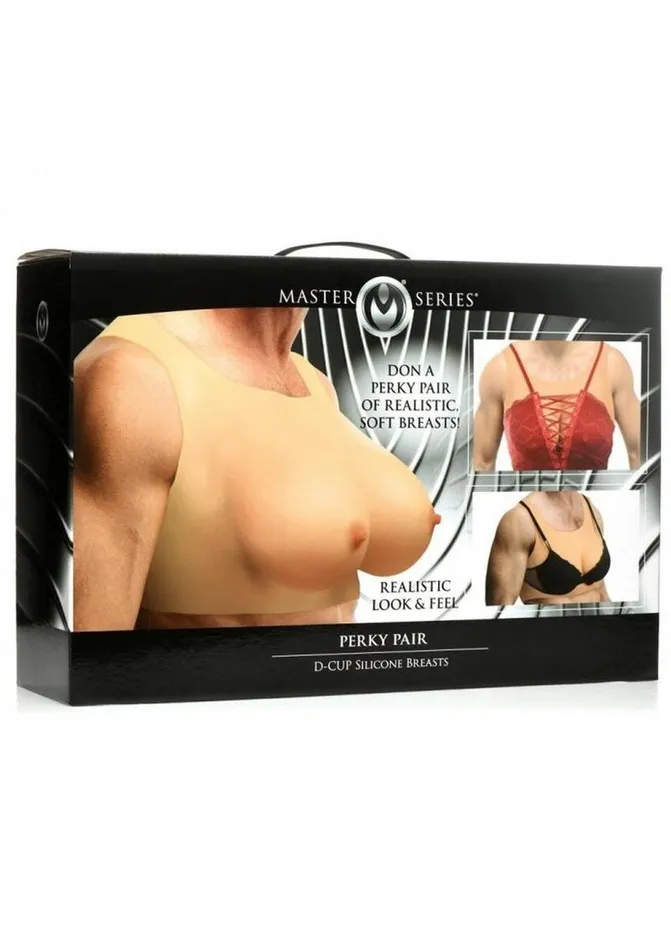 Master Series Male Sex Toys Master Series Perky Pair DCup Silicone Breast