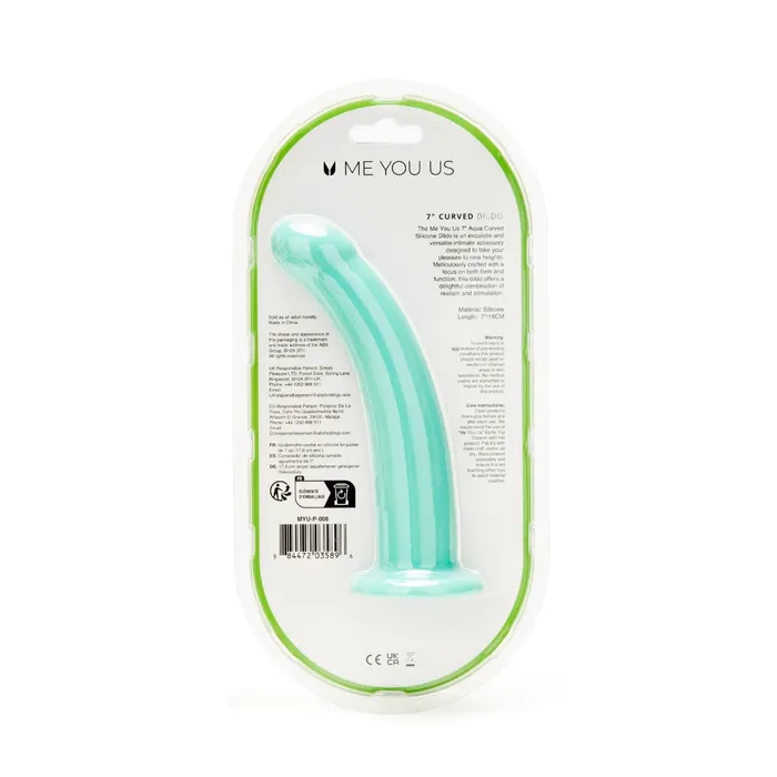 Me You Us Me You Us Curved Dildo Aqua 7 Inch Dildos