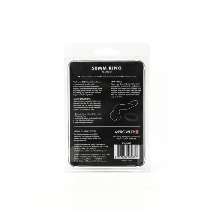 Prowler RED Silicone Cock Ring Black 50mm Prowler RED Male Sex Toys