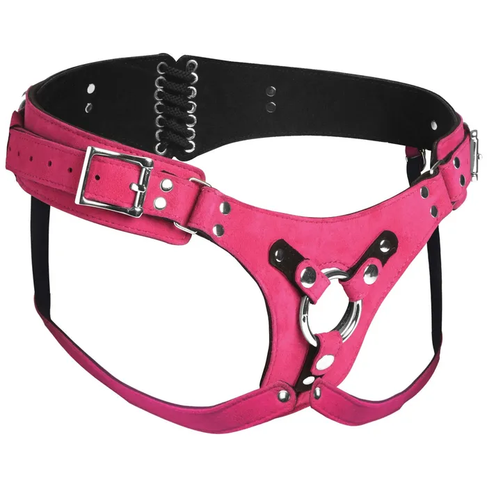 Strap U Vibrators Strap U Bodice Deluxe Leather Corset Harness Pink