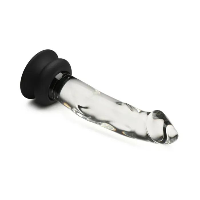 XR llc DBA Curve Female Sex Toys Pleasure Crystals 76 in Glass Dildo with Silicone Base