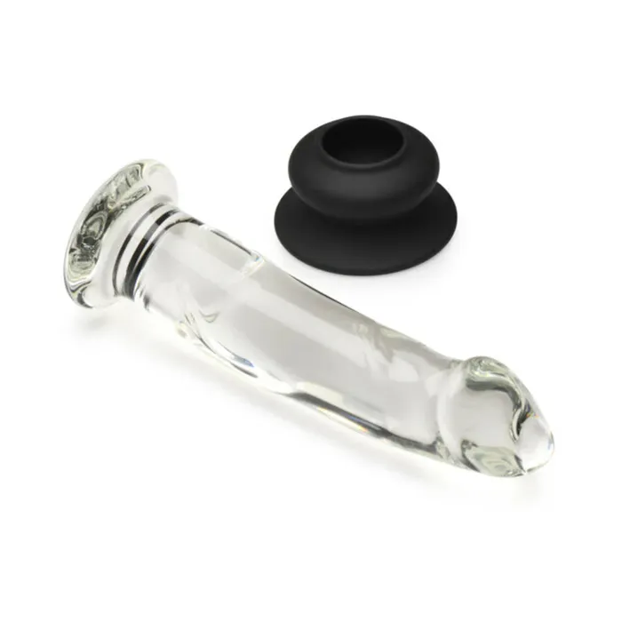 XR llc DBA Curve Female Sex Toys Pleasure Crystals 76 in Glass Dildo with Silicone Base