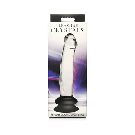 XR llc DBA Curve Female Sex Toys Pleasure Crystals 76 in Glass Dildo with Silicone Base