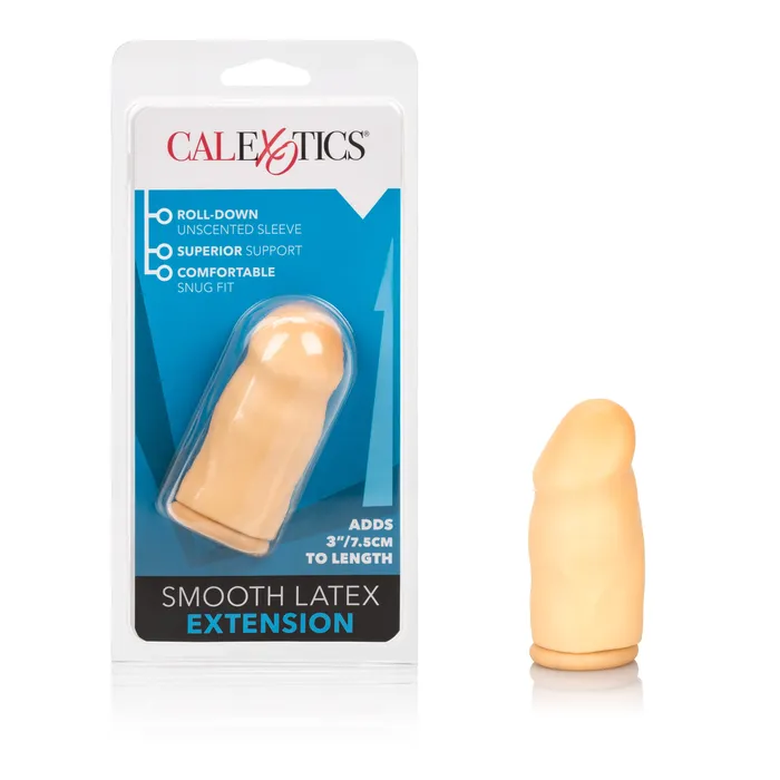 3 Inch Smooth Latex Extension Ivory CalExotics Anal 3 Inch Smooth Latex Extension Ivory CalExotics Anal