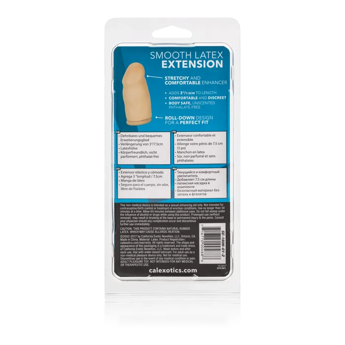 3 Inch Smooth Latex Extension Ivory CalExotics Anal 3 Inch Smooth Latex Extension Ivory CalExotics Anal