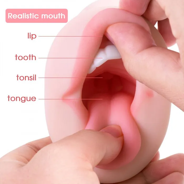 ADLTOYFUN Female Sex Toys 82 2in1 Realistic Mouth Clitoris Masturbation Pocket Pussy