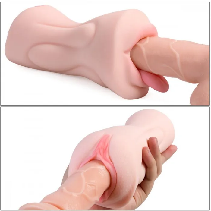 ADLTOYFUN Female Sex Toys 82 2in1 Realistic Mouth Clitoris Masturbation Pocket Pussy