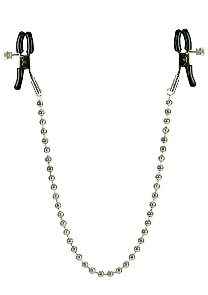 Anal Nipple Play Silver Beaded Chain Nipple Clamps Nipple Play