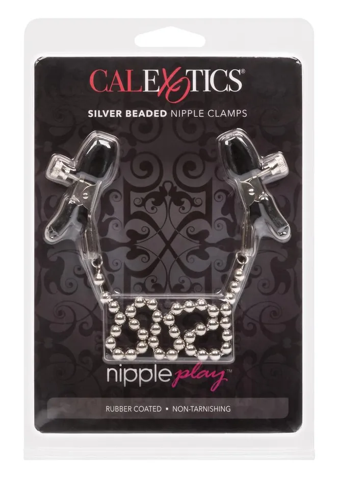 Anal Nipple Play Silver Beaded Chain Nipple Clamps Nipple Play