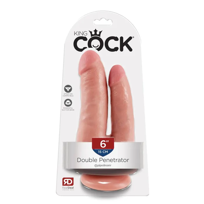 Dildos Pipedream King Cock Double Penetrator Flesh Dildos Pipedream King Cock Double Penetrator Flesh
