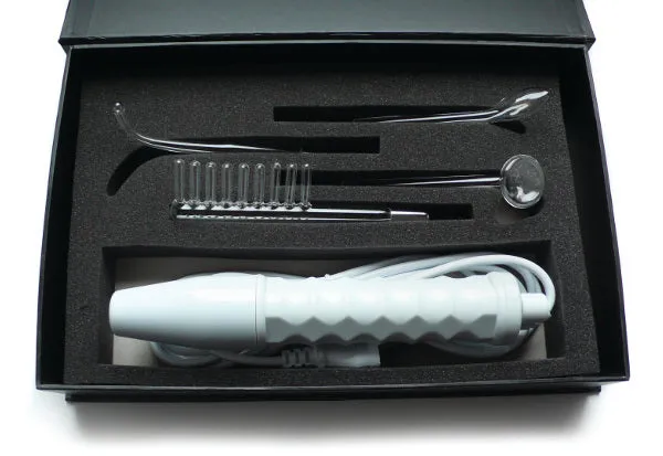Kinklab Vibrators Neon Wand Electrosex Kit White Handle Purple Electrode