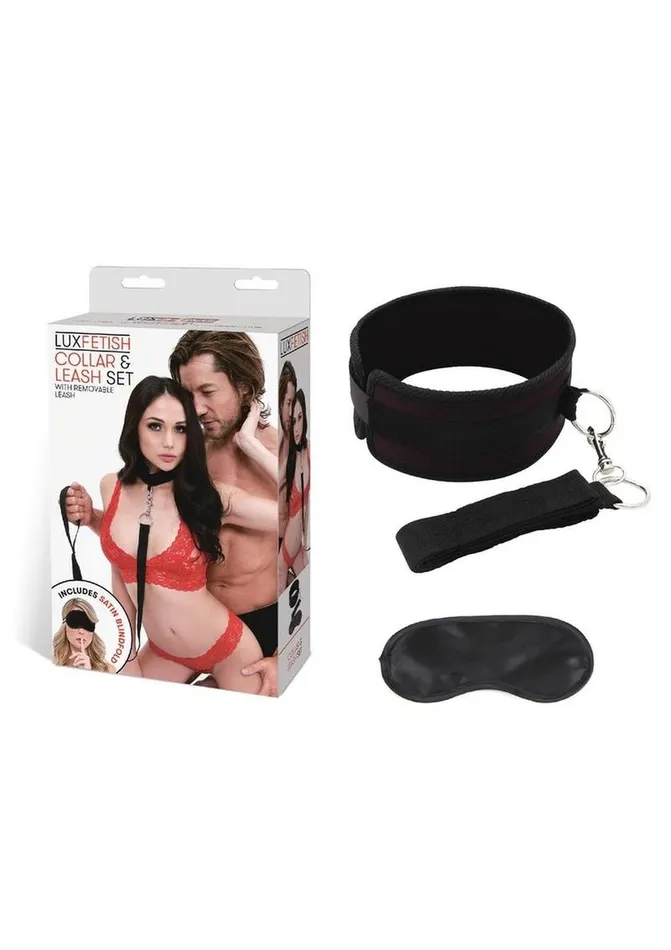 Lux Fetish Lux Fetish Collar and Leash Set Adjustable Male Sex Toys