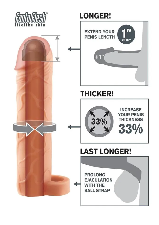 Male Sex Toys Fantasy XTensions Fantasy XTensions Perfect 1in Extension Sleeve with Ball Strap Male Sex Toys Fantasy XTensions Fantasy XTensions Perfect 1in Extension Sleeve with Ball Strap