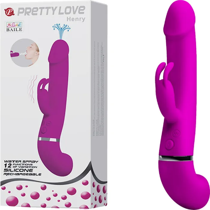 Pretty Love Rechargeable Squirting Henry Purple Vibrators