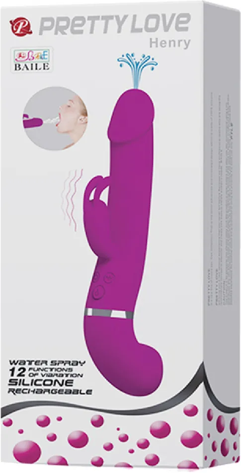 Pretty Love Rechargeable Squirting Henry Purple Vibrators